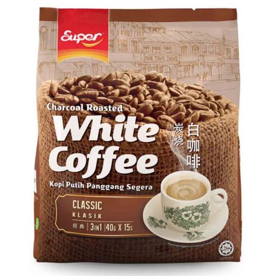 SUPER - 3合1经典炭烧白咖啡 15包装 600g