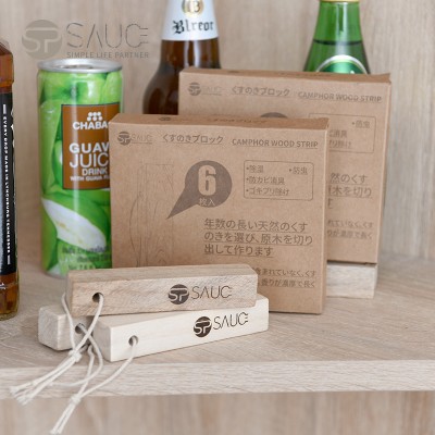 日本制SP SAUCE衣柜防虫防潮去异味驱蟑螂天然樟木条6条装