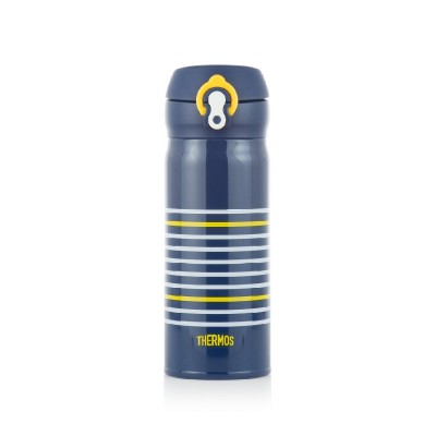 THERMOS 400毫升真空保温瓶 (深蓝间纹) 超轻