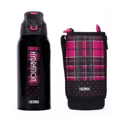 THERMOS 1公升运动型真空保温瓶 (黑桃格)