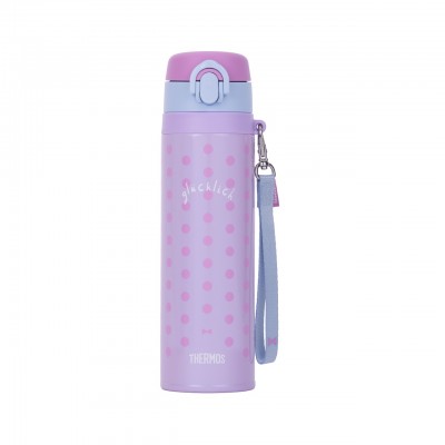 THERMOS 550毫升真空保温瓶 (粉紫波点)