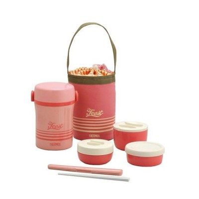 THERMOS 800毫升真空便当盒 (粉红)