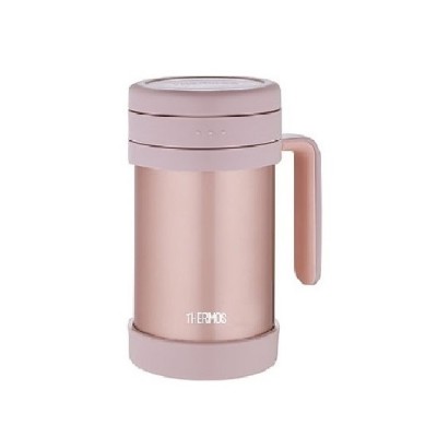 THERMOS 500毫升经典真空保温杯连茶隔 (金属粉红)