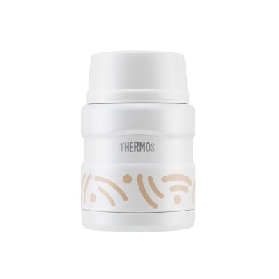 THERMOS 470毫升真空焖烧罐 (白杏条纹)