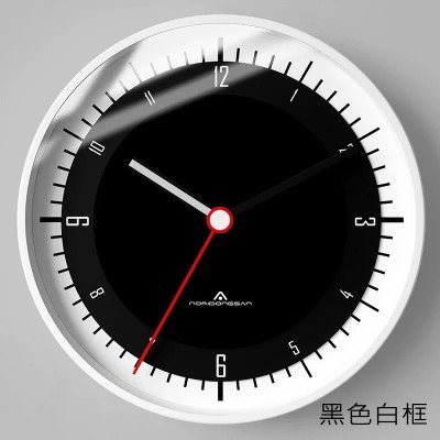 简约个性黑白圆形挂钟