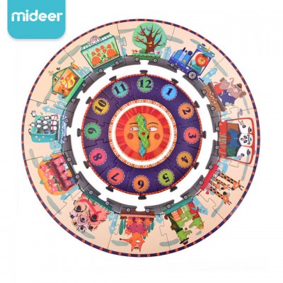 MIDEER - 3-6岁儿童纸质认知拼图益智玩具数字时钟拼图